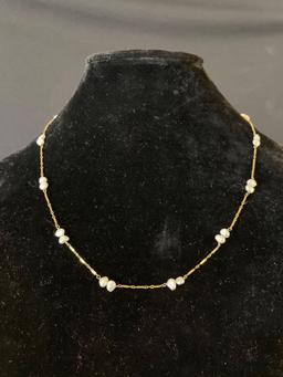 14K Gold and Fresh Water Pearl Necklace