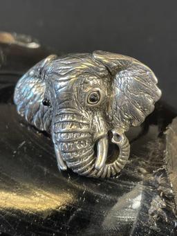 Large Sterling Silver Elephant Ring