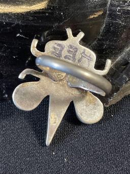 Sterling Silver Hopi Multi Stone Bug Ring