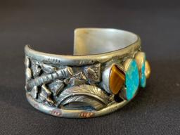 Sterling Silver Cuff with Turquoise