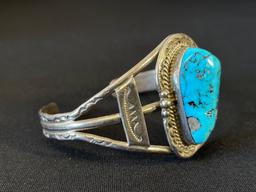 Sterling Silver Cuff with Turquoise