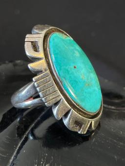 Heavy Sterling Silver Turquoise Ring