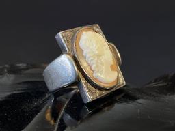 Sterling Silver and Cameo Ring