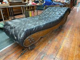 1900's Leather Fainting couch