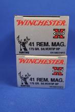 Ammo, Winchester 41 Rem. Mag. 40 total rounds.