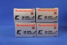 Ammo, Winchester 38 Spl +P. 200 total rounds.