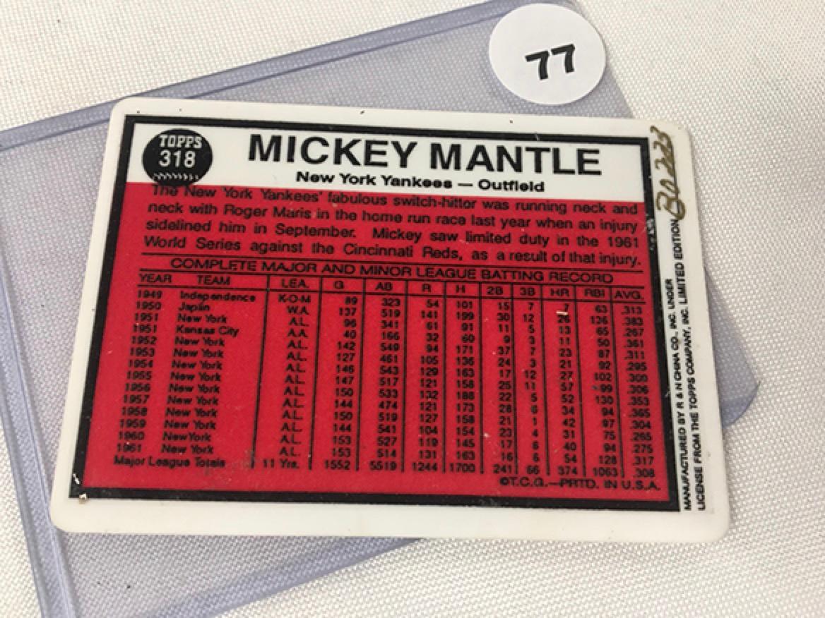 Topps #318 Mickey Mantle Limited Edition B0223