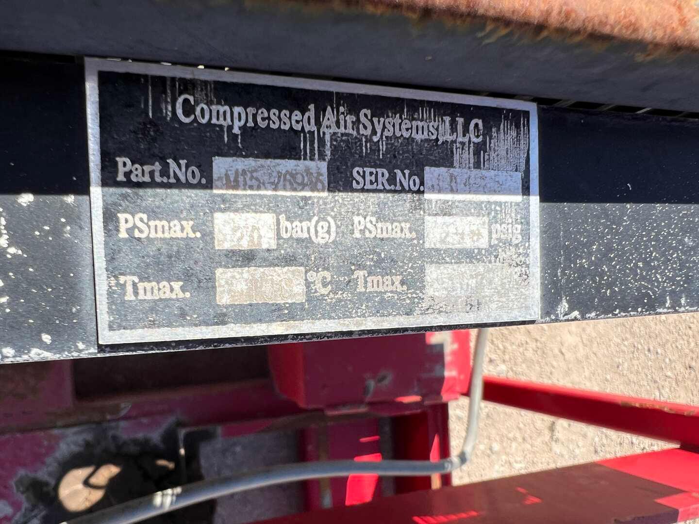 COMPRESSED AIR SYSTEMS SKIDDED AIR COMPRESSOR Pump # Ca1 U, Serial # DFLIA0