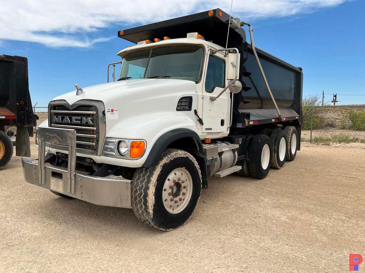 2007 MACK GRANITE DUMP TRUCK W/ TAG AXLE ODOMETER READS 352,098 MILES, METE