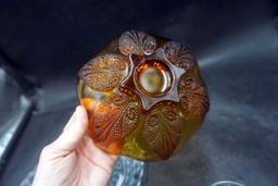 Glass Platter, Glass Leaf Bowl, Cream & Sugar