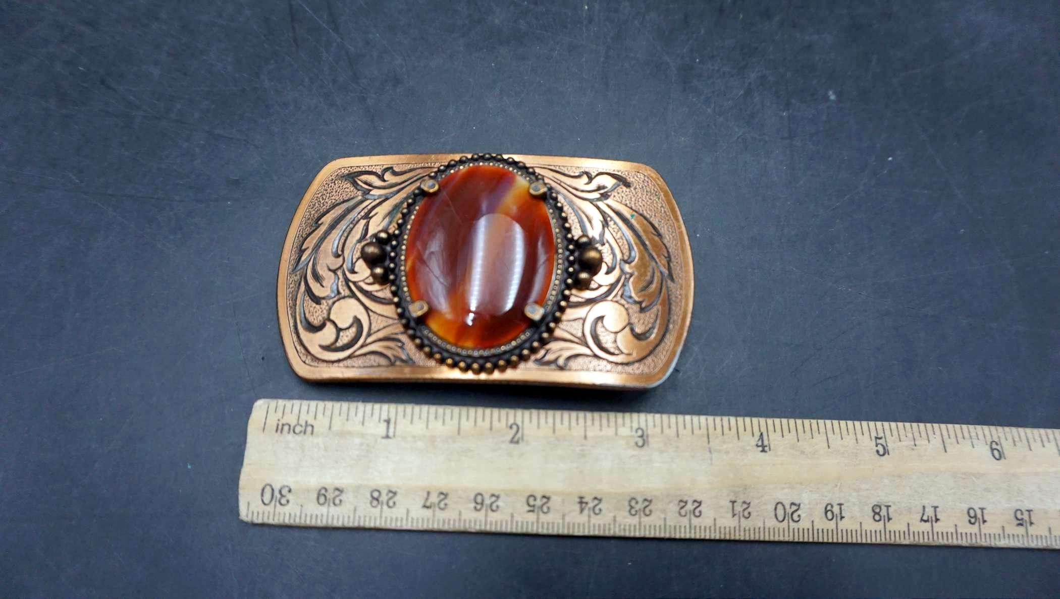 Red Stone Belt Buckle