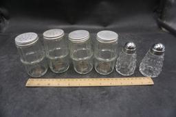 3 - Sets Of Glass Shakers