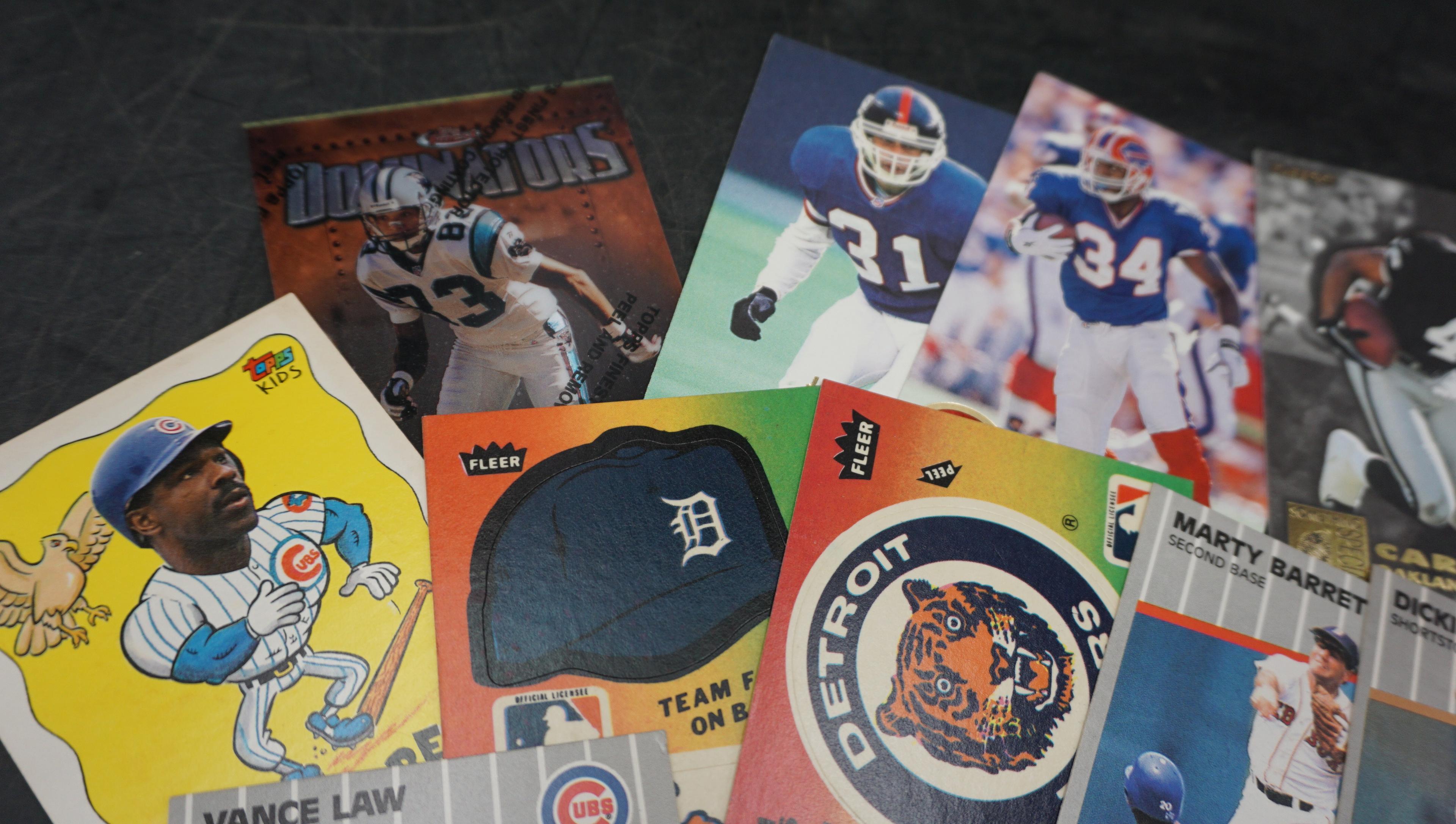 14 Baseball Cards & 6 Football Cards