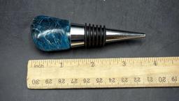 Real Stone & Metal Bottle Stopper (New)