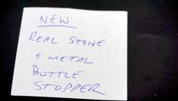 Real Stone & Metal Bottle Stopper (New)