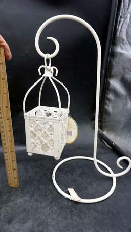 2 Flower Wall Medallion, Metal Candle Holder Stand