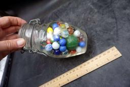 Glass Jar W/ Marbles