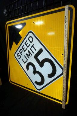 "Speed Limit 35" Metal Road Sign