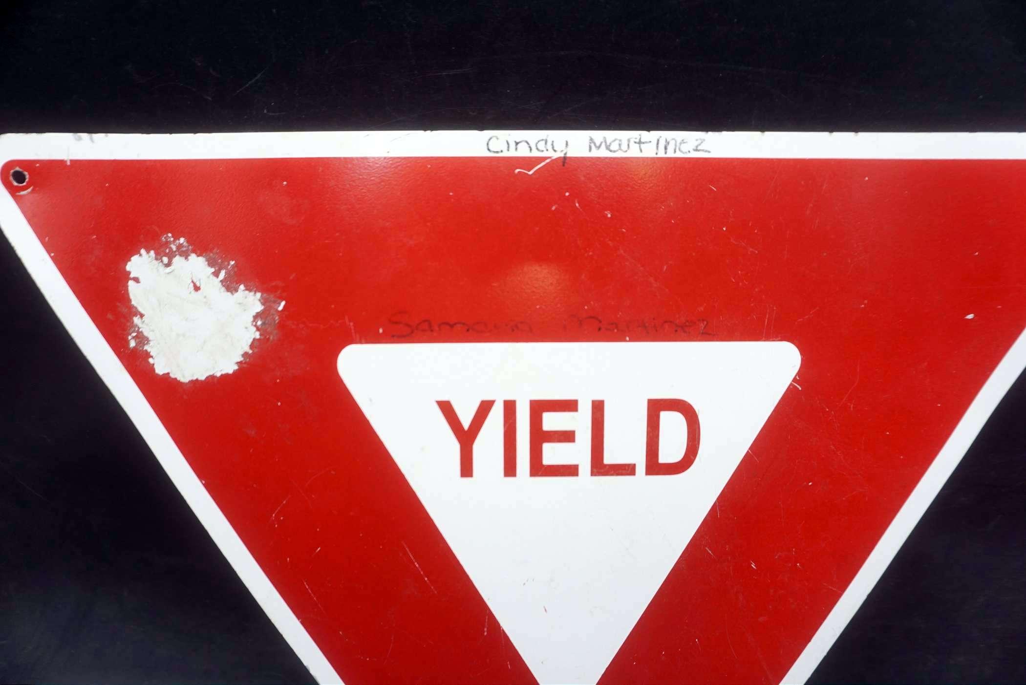 "Yield" Metal Sign (Some Scratches & Scuffs)