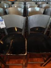 Metal framed Bar chairs with wooden seat