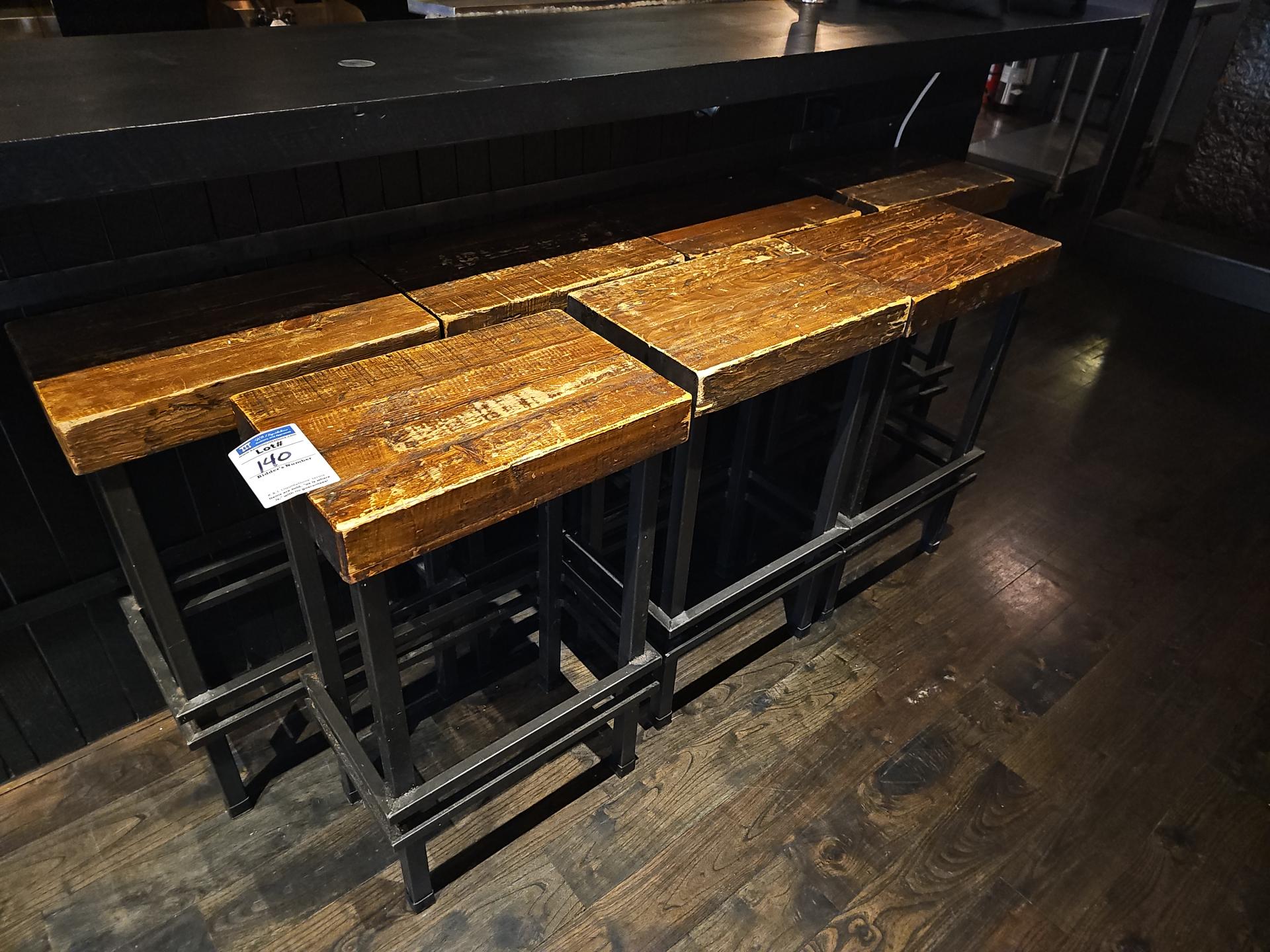 Wooden top bar stools with metal frame 18" x 12"