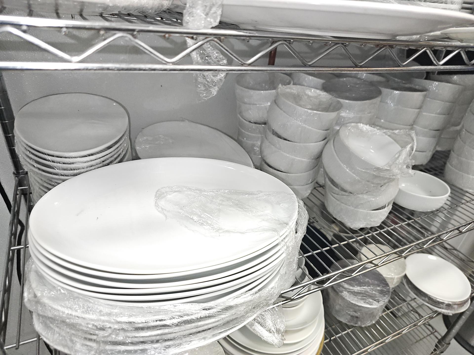 All Porcelain China on rack