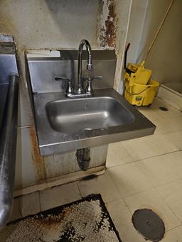 Wall mounted stainless steel hand sink