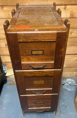 Antique Oak File Cabinet