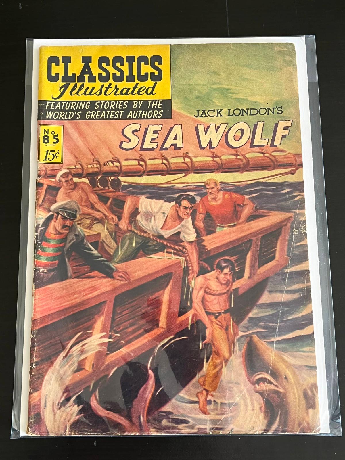 Classics Illustrated #85 Jack Londons Sea Wolf 1951 Golden Age Comic 15 Cent Cover