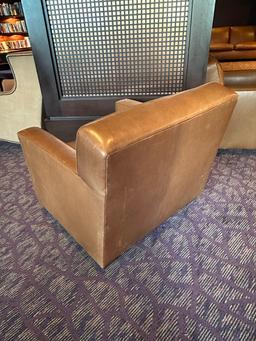 Marbella Designs 36"W x 34"D x 33"H Brown Leather Love Seat