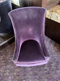 28"W x 24"D x 41"H Purple Fabric High Back Chair