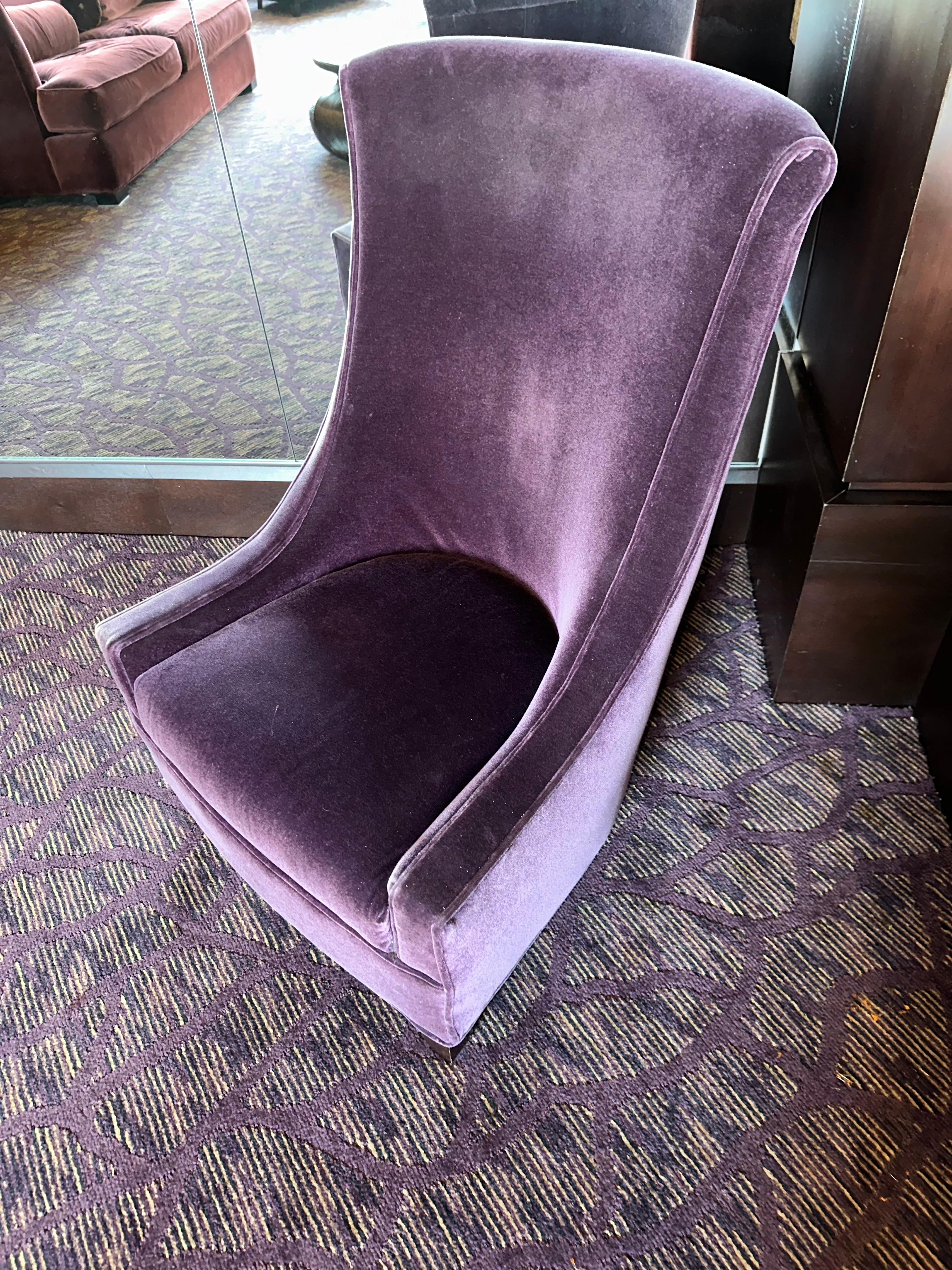 28"W x 24"D x 41"H Purple Fabric High Back Chair