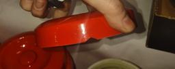 VINTAGE HALL CHINESE RED CANNISTER SET (1 chip) - PICK UP ONLY