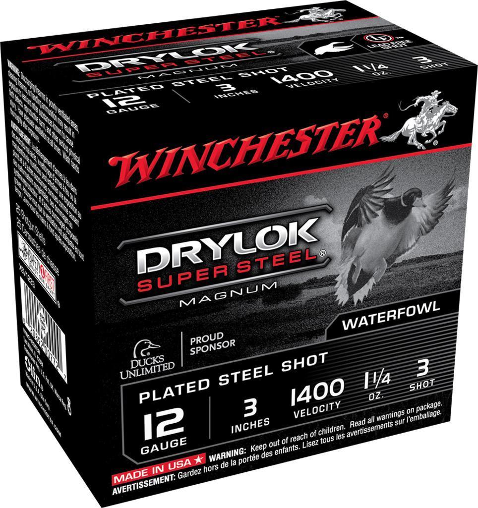 Winchester Ammo XSV1233 DryLock Super Magnum 12 Gauge 3 1 14 oz 1400 fps 3 Shot 25 Bx