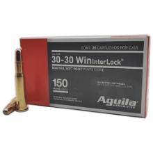 Aguila 80801AG 3030 Win 150 gr InterLock Boat Tail Soft Point 20 Per Box