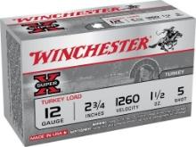 Winchester Ammo X12MT5 Super X Magnum Turkey 12 Gauge 2.75 1 12 oz Copper Plated 5 Shot 10 Bx