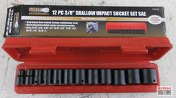 Grip 73516 12pc 3/8" Drive Shallow SAE Impact Socket Set (5/16" - 1") w/ Molded Storage Case...