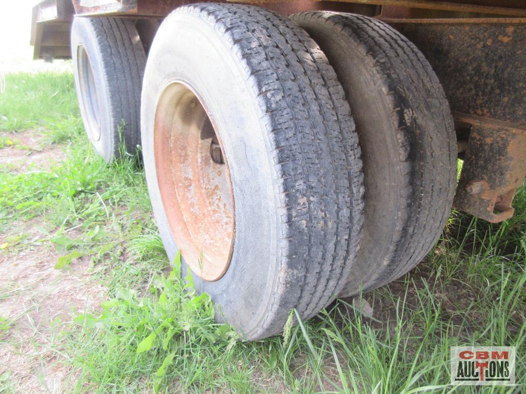 1987 JFW 96"x24' Tandem Dual, Tandem Axle, Air Tag Flat Bed Trailer, Pintle Hitch Vin #