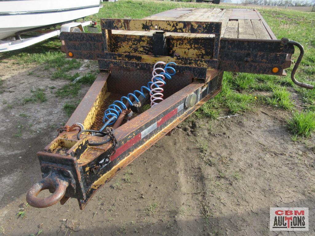 1987 JFW 96"x24' Tandem Dual, Tandem Axle, Air Tag Flat Bed Trailer, Pintle Hitch Vin #