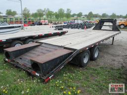 2002 PJ Tandem Dual Gooseneck 102"x26' Dovetail Trailer, Spring Assist Flip Up Ramps, Pull Up