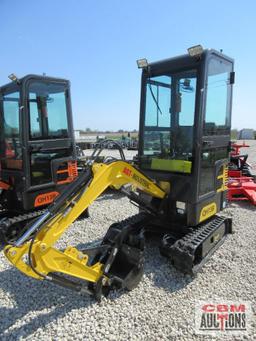 2024 AGROTK QH13R 1 Ton Mini Excavator With Enclosed Cab 420cc Gas Electric Start, 15" Bucket, 7"