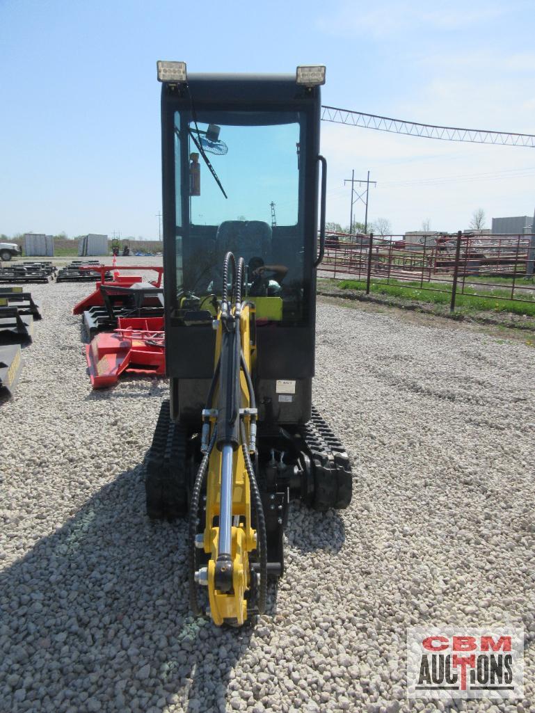 2024 AGROTK QH13R 1 Ton Mini Excavator With Enclosed Cab 420cc Gas Electric Start, 15" Bucket, 7"