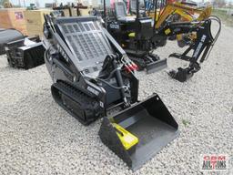 AGT KTT23 Mini Skid Steer Track Loader, 739cc Engine, Rubber Tracks, Quick Attach 32" Smooth Bucket,