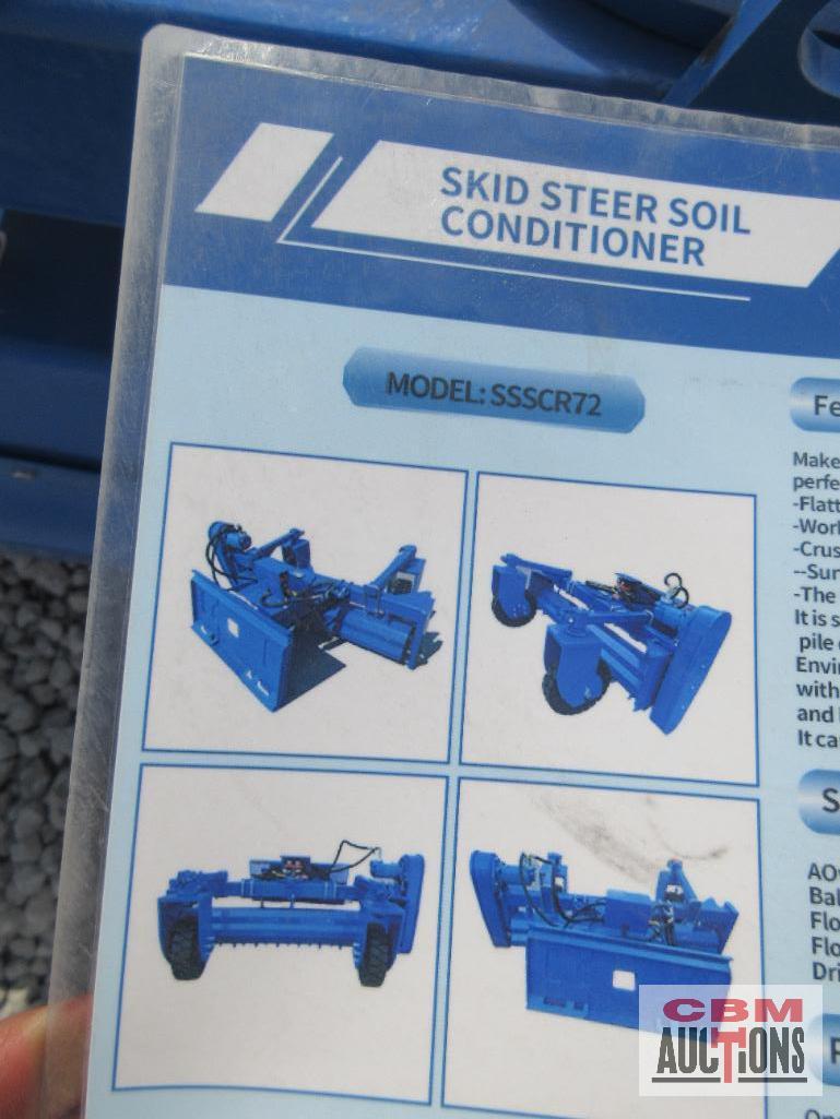 TOPCAT SSSCR72 72" Skid Steer Soil Conditioner Harley Rake S#801F *1