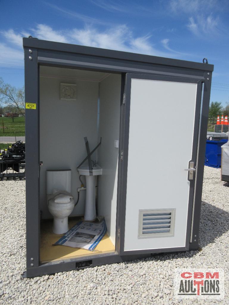 Bastone 110V Portable Restroom Toilets With Double Stools, Dimensions: L 4.3' W 7' H 7.7' Weight: