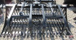 JCT 72" Skid Steer Rock & Brush Grapple Bucket, Hoses & Couplers (Unused) *2