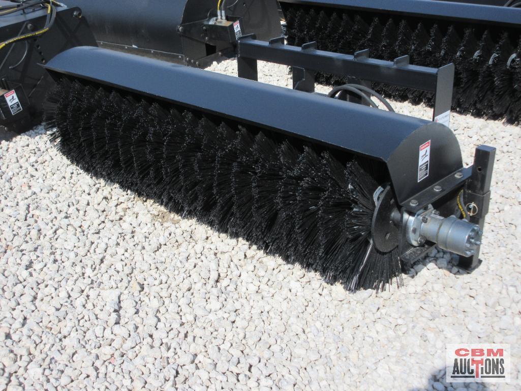 JCT 72" Skid Steer Pickup Box Broom Sweeper, 26" Brushes, Direct Drive Motor With Hoses & Couplers