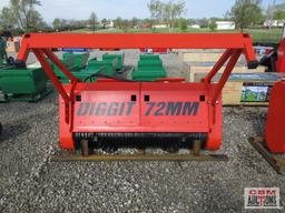 Diggit 72MM Skid Steer Forestry Drum Mulcher, Working Width: 63", Minimum Loader Power Required: 75