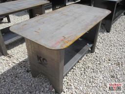 30" x 57" x 5/16" Steel Welding Table Bench With Lower Shelf Weighs #250 *2