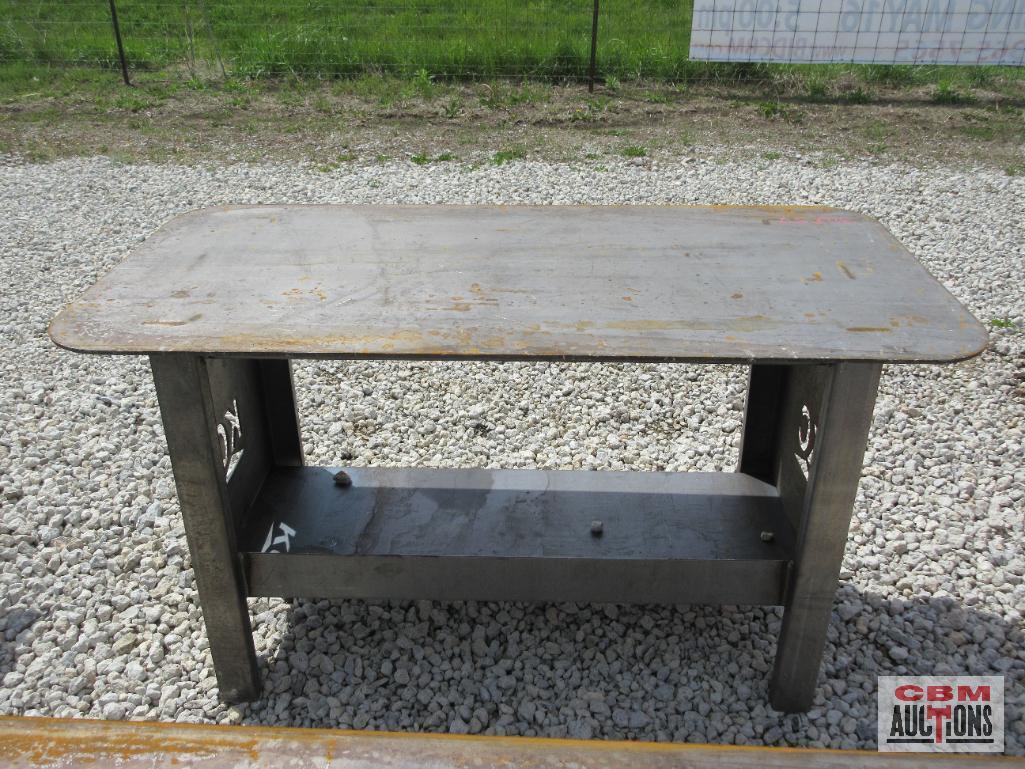 30" x 57" x 5/16" Steel Welding Table Bench With Lower Shelf Weighs #250 *2